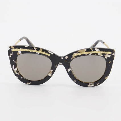 Tortoiseshell BV0030 Gold Tone Detail Round Sunglasses | TK Maxx