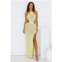Monaco Sun Knit Halter Maxi Dress Yellow | Hello Molly (US)