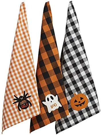 Amazon.com: DII Happy Halloween Dishtowel Collection Embellished Cotton Kitchen Hand Towel Set, 1... | Amazon (US)