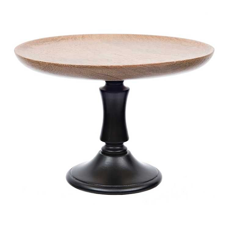 Mango Wood with Black Base Cake Stand | Kirkland's Home