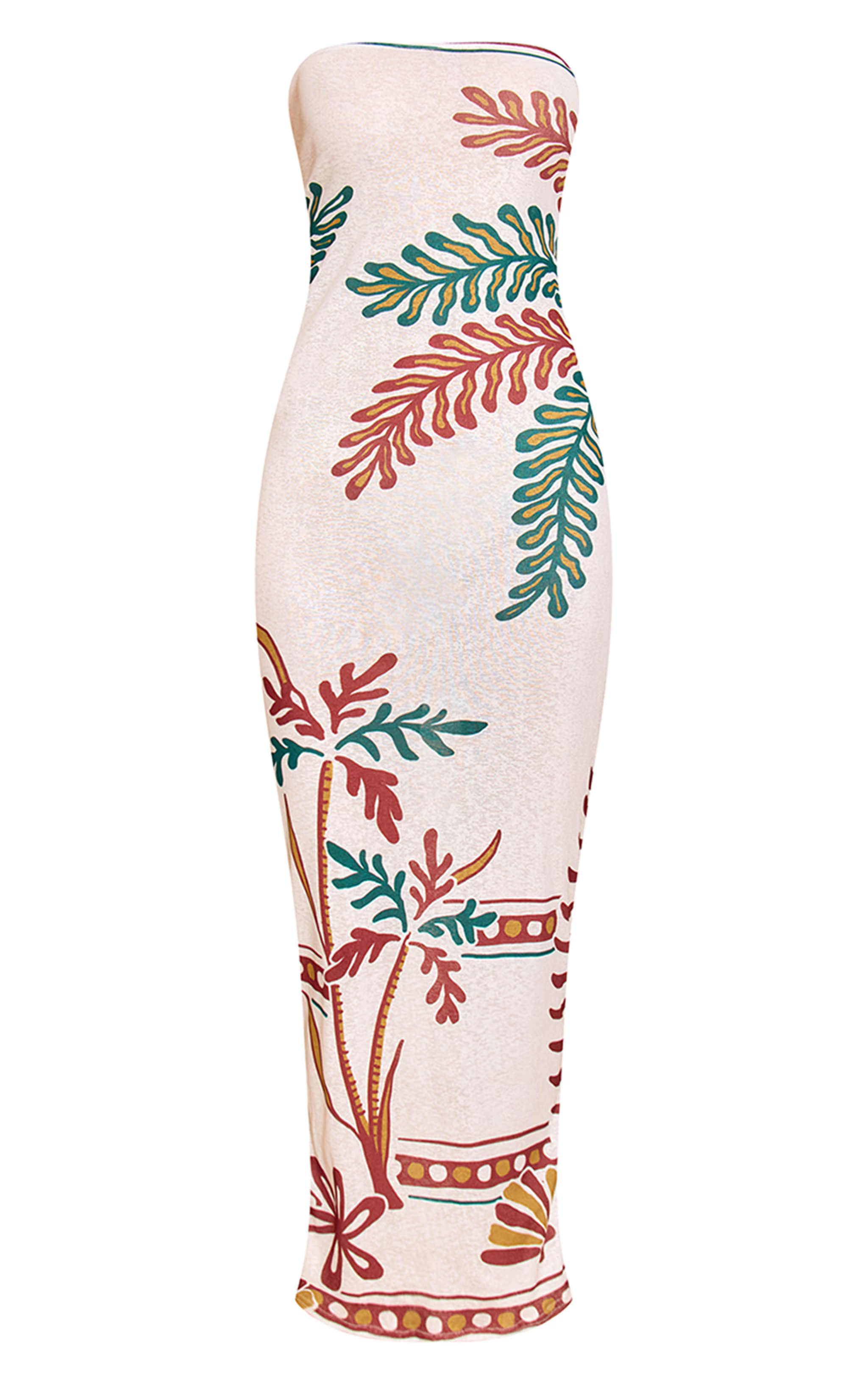 Stone Printed Onion Skin Bandeau Floral Print Maxi Dress | PrettyLittleThing US