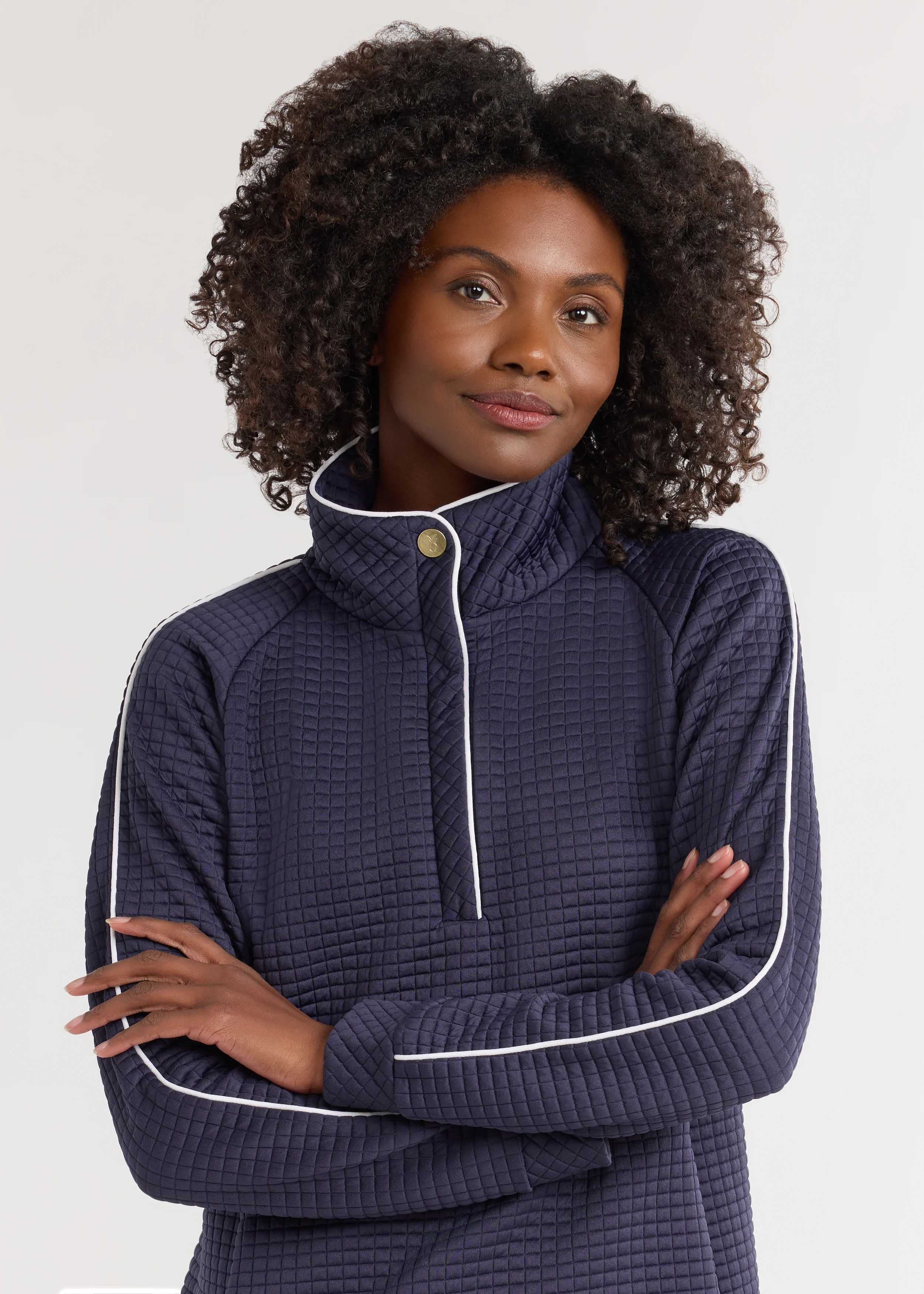 Pearl Pullover in Waffle (Navy) | Dudley Stephens