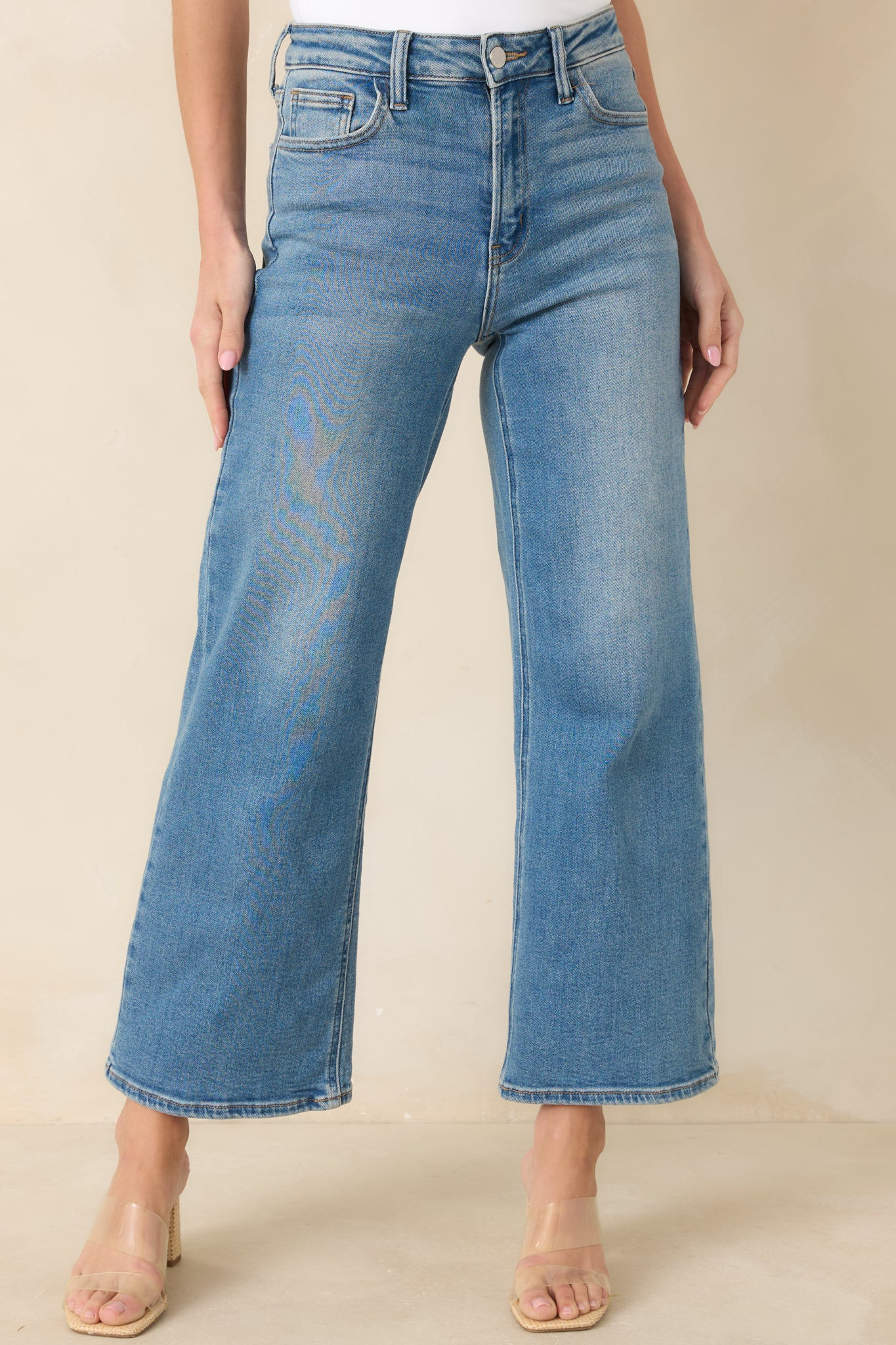 Always First Light Wash Wide Leg Jeans | Red Dress