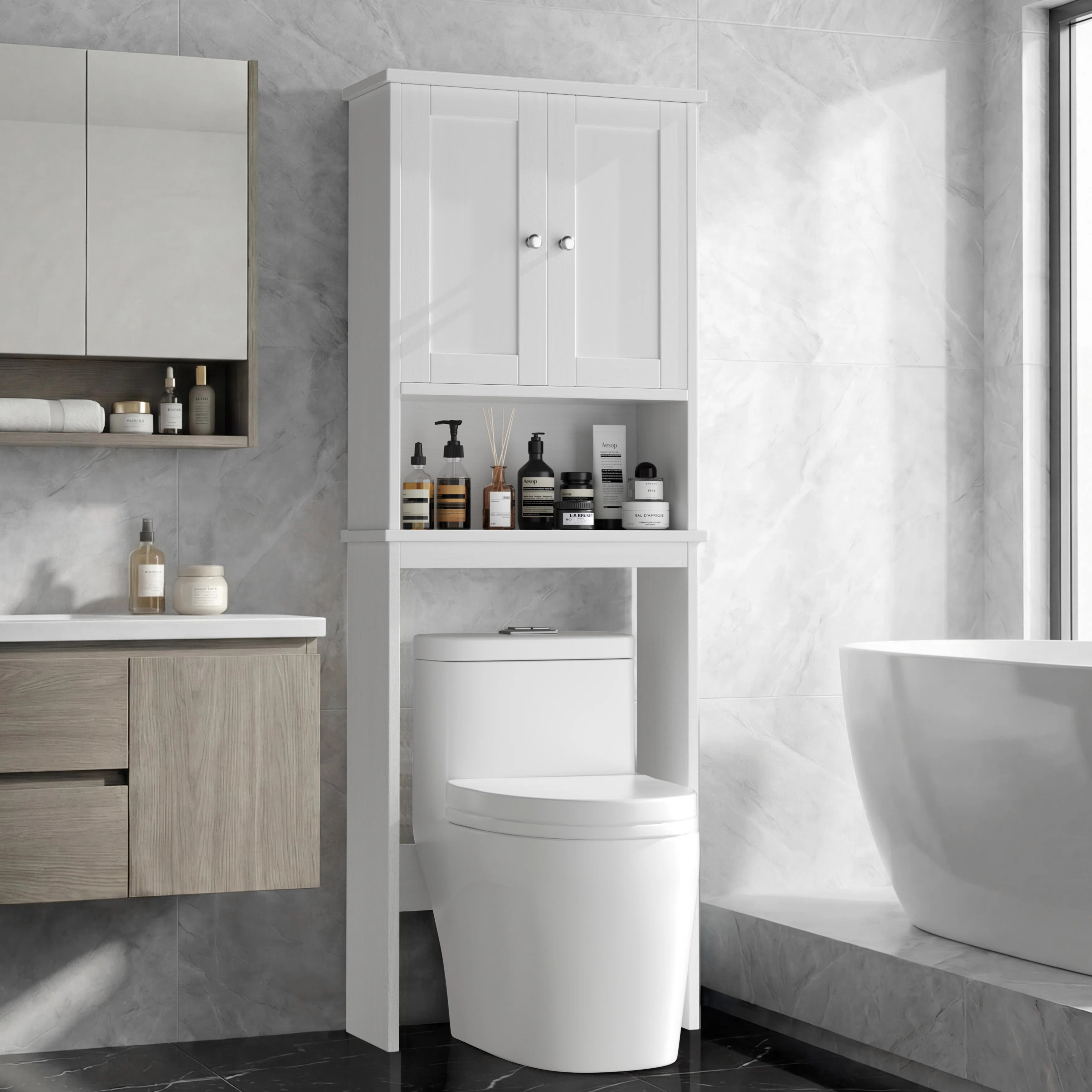 Behren 65.4"H Freestanding Over The Toilet Storage | Wayfair North America
