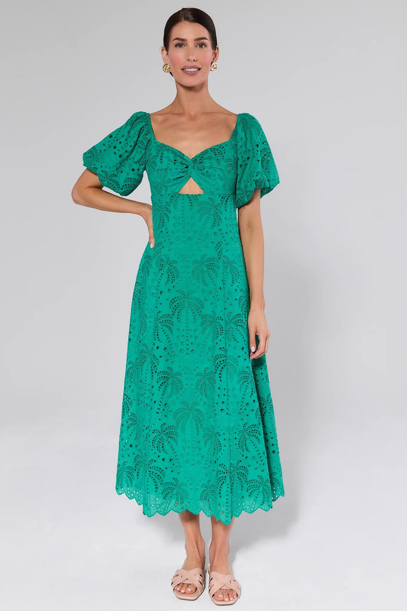 Sydney Green Eyelet Dress | Avara