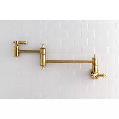 Kingston Brass Heirloom Two-Handle 1-Hole Wall Mount Pot Filler Faucet | Wayfair North America