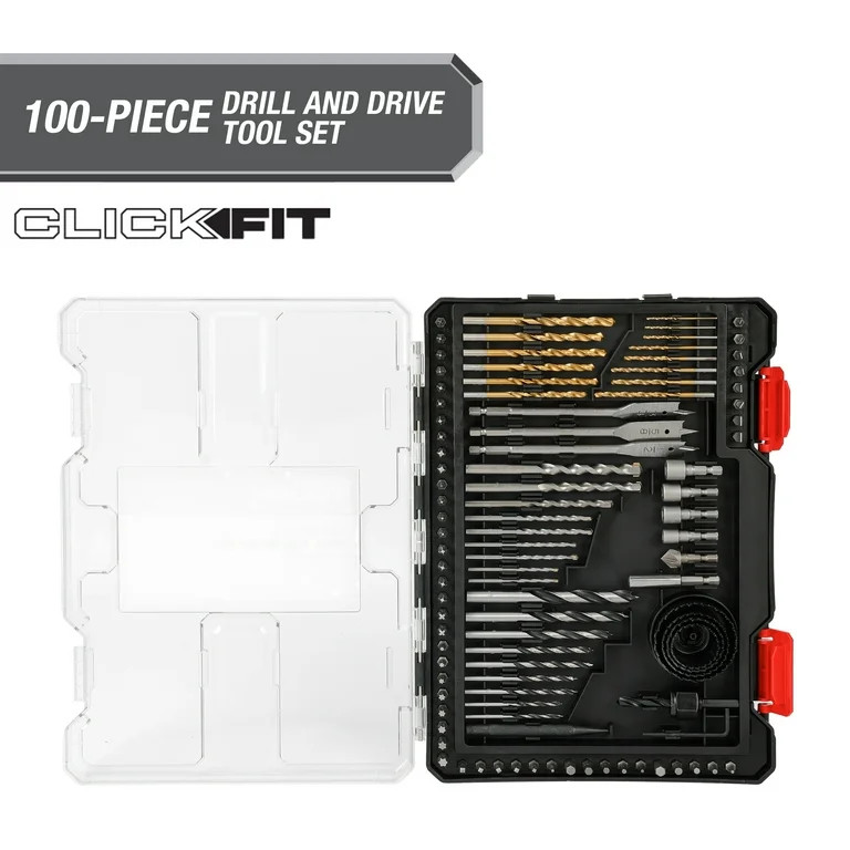 Hyper Tough 100-Piece Drill and Drive Tool Set in Click Fit™ Case | Walmart (US)
