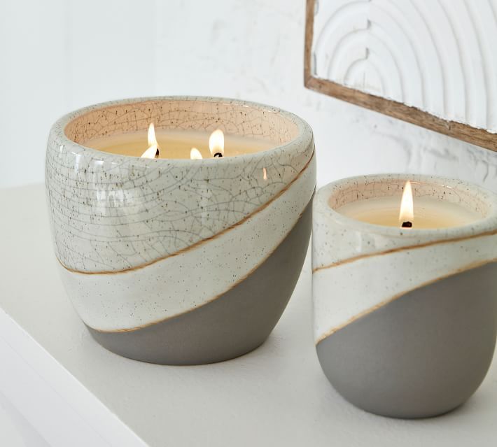 Layered Glaze Ceramic Candle - Ocean | Pottery Barn (US)