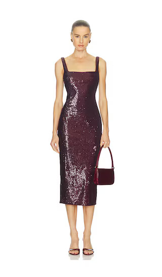 Veda Midi Dress in Oxblood | Revolve Clothing (Global)