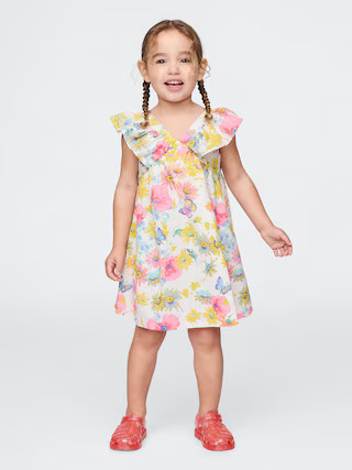 Baby & Toddler Linen-Cotton Ruffle Dress | Gap (US)