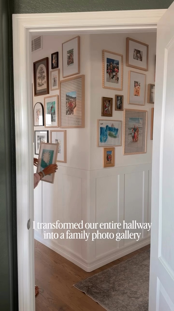 Family photo gallery wall is done 👏🏻 love how it transformed this hallway. Most of the frames here are from Target.

#LTKSaleAlert #LTKmomlife #LTKHome