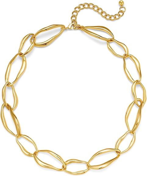 LILIE&WHITE Gold Necklaces For Women Chunky Necklaces Trendy Gold Link Chain Necklace Fashion Cho... | Amazon (US)