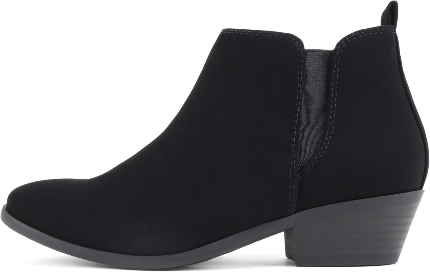 Soda “CHARMER” ~ Women Pointed Toe Elastic Gore Low Heel Ankle Bootie with Zipper Closure | Amazon (US)