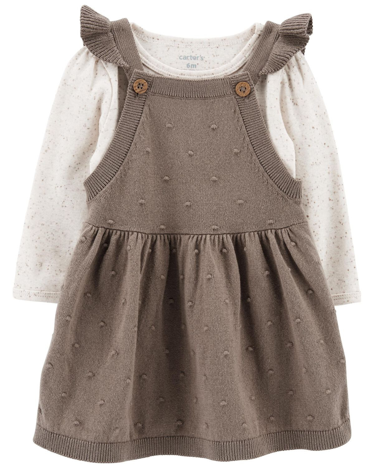 Brown/Heather Baby 2-Piece Long-Sleeve Bodysuit & Jumper Set | carters.com | Carter's