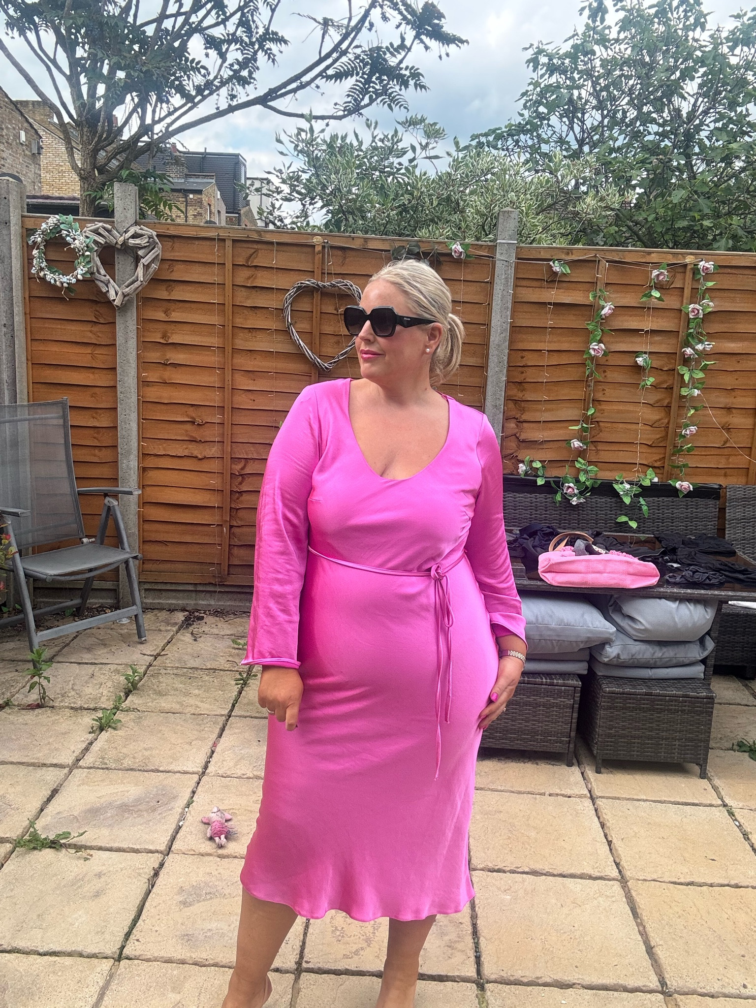 river island pink satin dress Pink Satin One Shoulder Maxi Dress