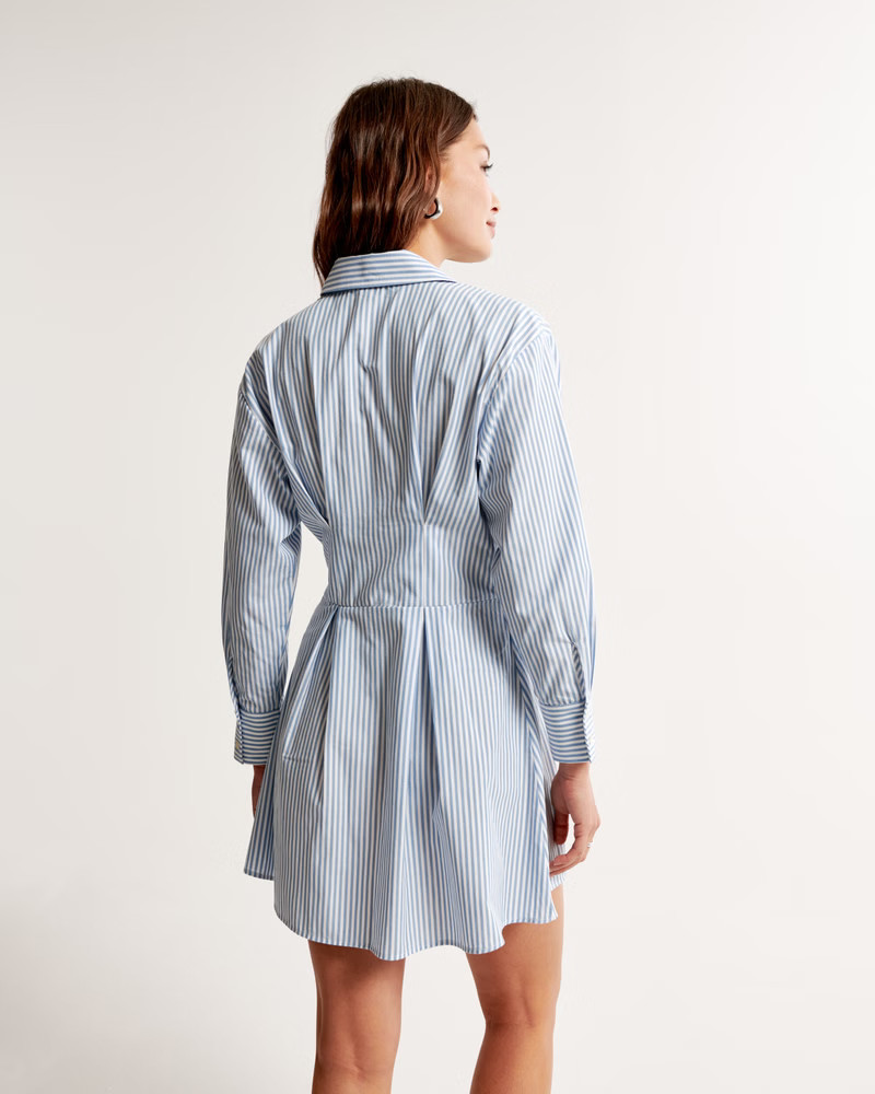 Long-Sleeve Poplin Shirt Dress | Abercrombie & Fitch (US)