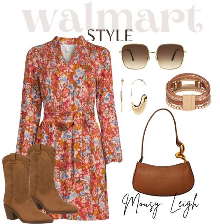 Walmart style! Mini floral dress, with cowboy boots, and all brown accessories! 

walmart, walmart finds, walmart find, walmart fall, found it at walmart, walmart style, walmart fashion, walmart outfit, walmart look, outfit, ootd, inpso, sunglasses, jewelry, earrings, gold statement earrings, bracelets, stacked bracelet, fall, fall style, fall outfit, fall outfit idea, fall outfit inspo, fall outfit inspiration, fall look, fall fashions fall tops, fall shirts, flannel, hooded flannel, crew sweaters, sweaters, long sleeves, pullovers, boots, fall boots, winter boots, fall shoes, winter shoes, fall, winter, fall shoe style, winter shoe style, cowboy boots, tiered dress, flutter sleeve dress, dress, casual dress, fitted dress, styled dress, fall dress, utility dress, slip dress, 

#LTKshoecrush #LTKstyletip #LTKFind