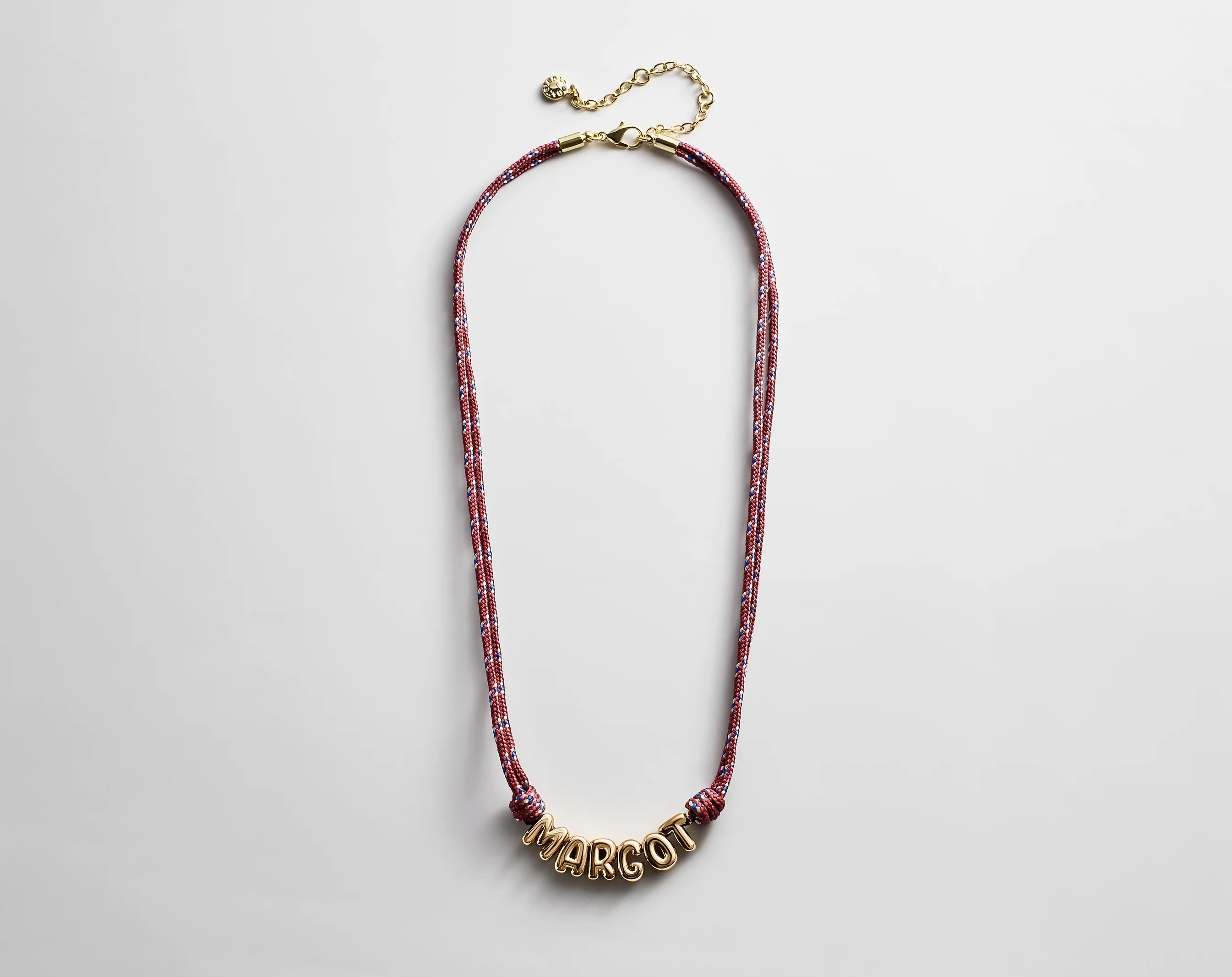 Bubble Letter Custom Paracord Necklace - Red | BaubleBar