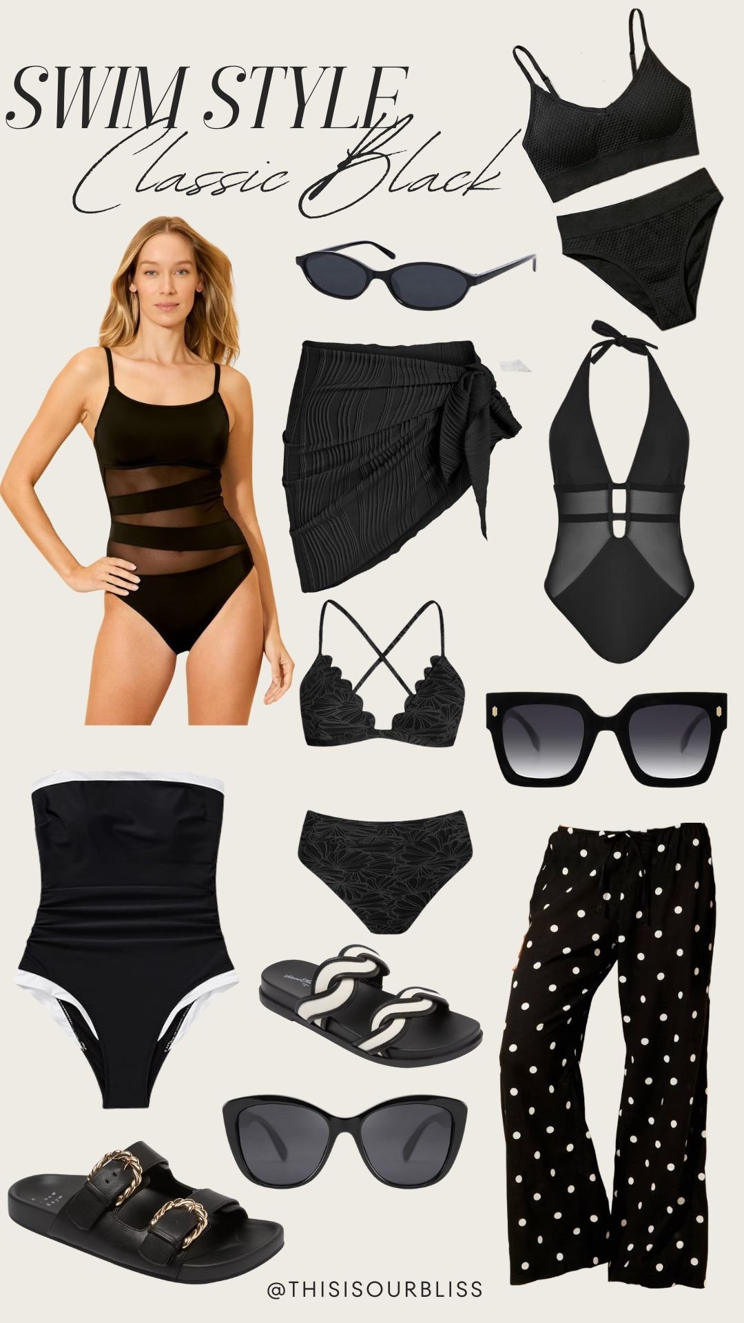 Classic black swim will NEVER go out of style 🖤✨ If you’re a mom who loves effortless, timeless poolside looks. Whether you’re headed to the beach, chasing littles at the pool, or packing for spring break. I linked my favorite mom-friendly black swimsuits, neutral sandals, and everyday sunnies that complete the look.

Save this for your next beach vacation, summer pool day, or family getaway 🏖️

#LTKTravel #LTKSaleAlert #LTKSwim