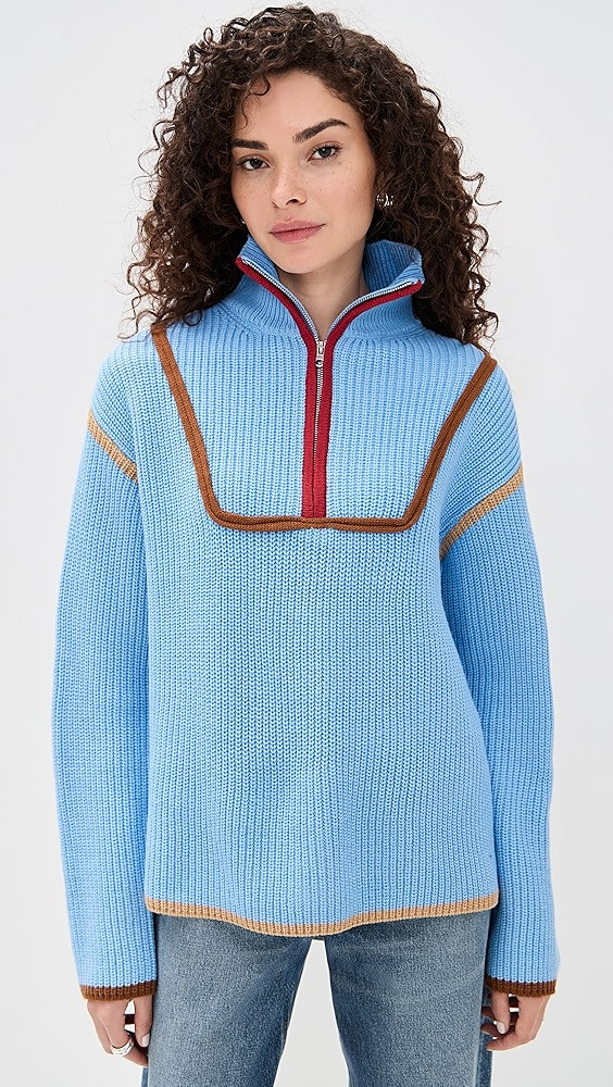 Contrast Piping Quarter Zip Sweater | Shopbop
