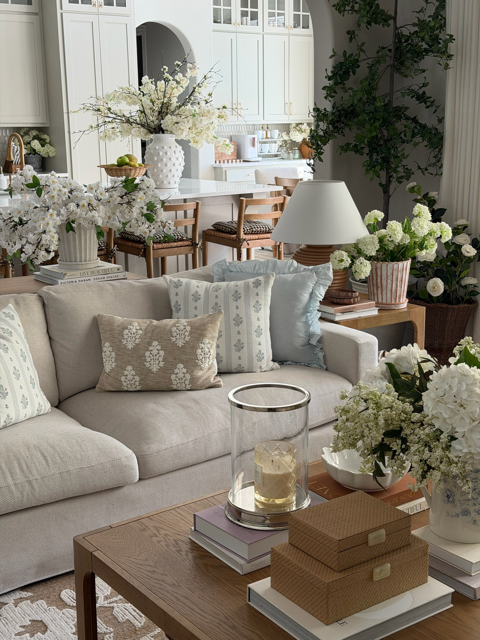 Our new spring pillows add the *perfect* touch to our living room!  

 #LTKSeasonal #LTKHome