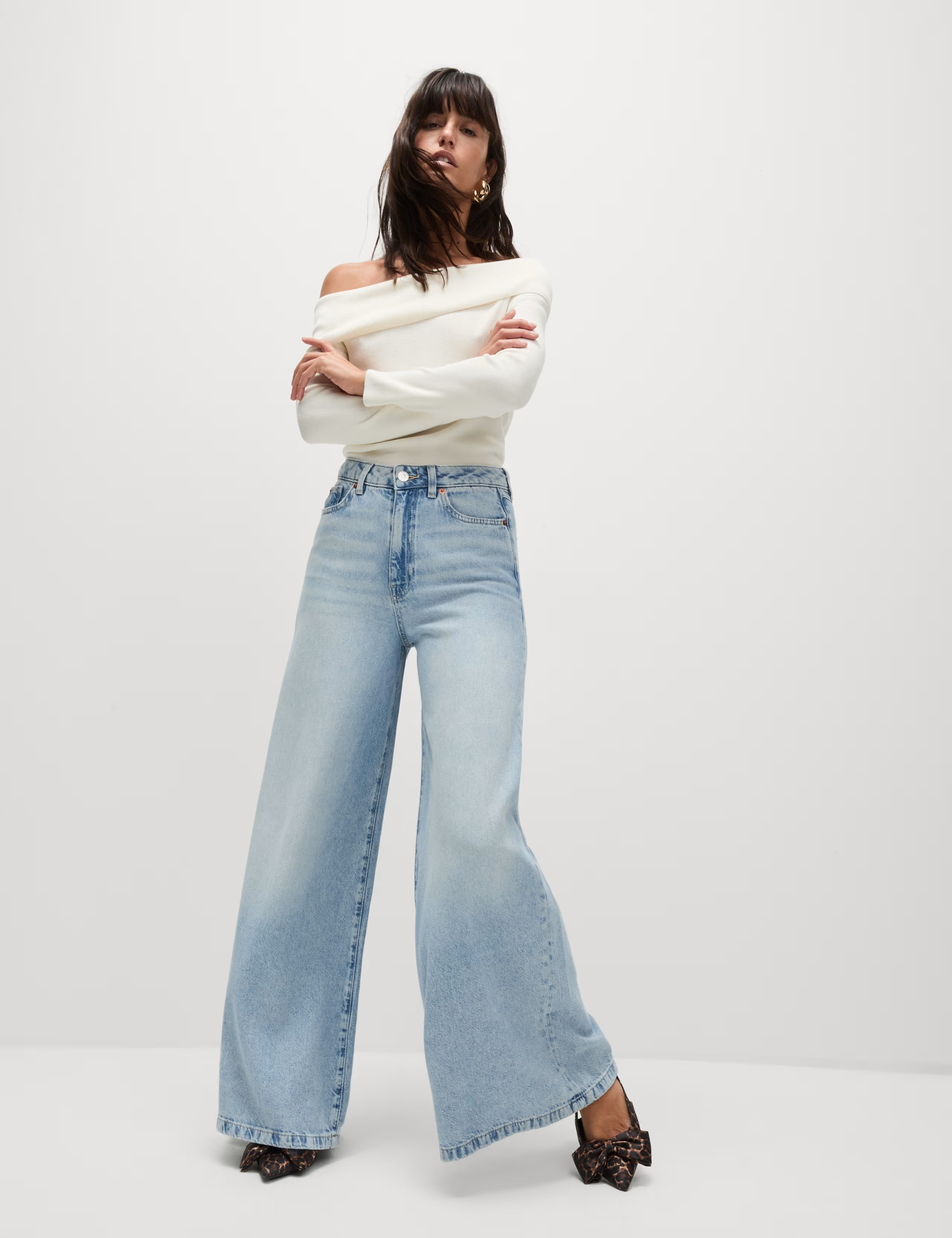 Lyocell™ Blend Wide Palazzo Leg Jeans | Marks & Spencer (UK)