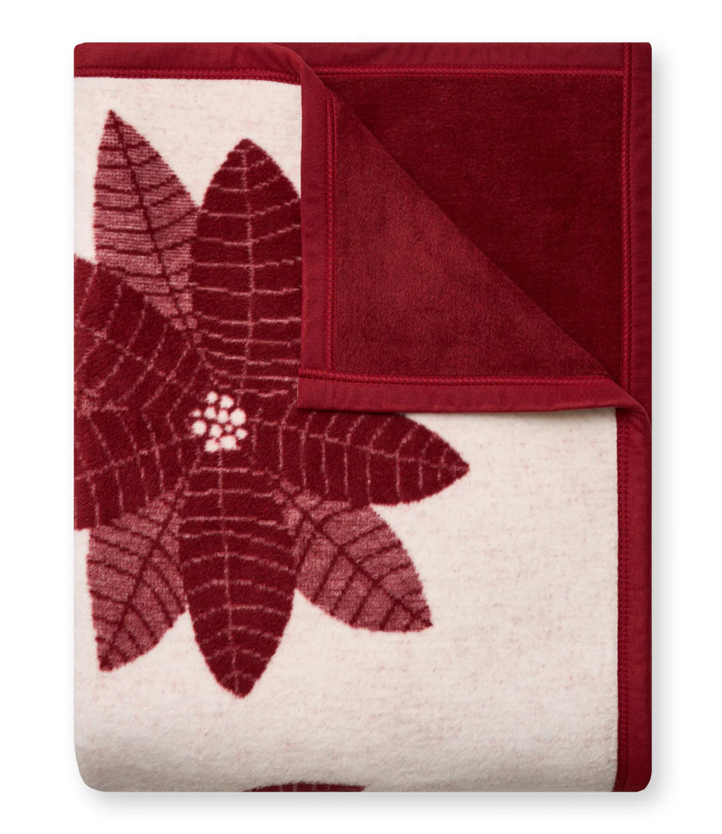 Poinsettias Throw Blanket | ChappyWrap | ChappyWrap