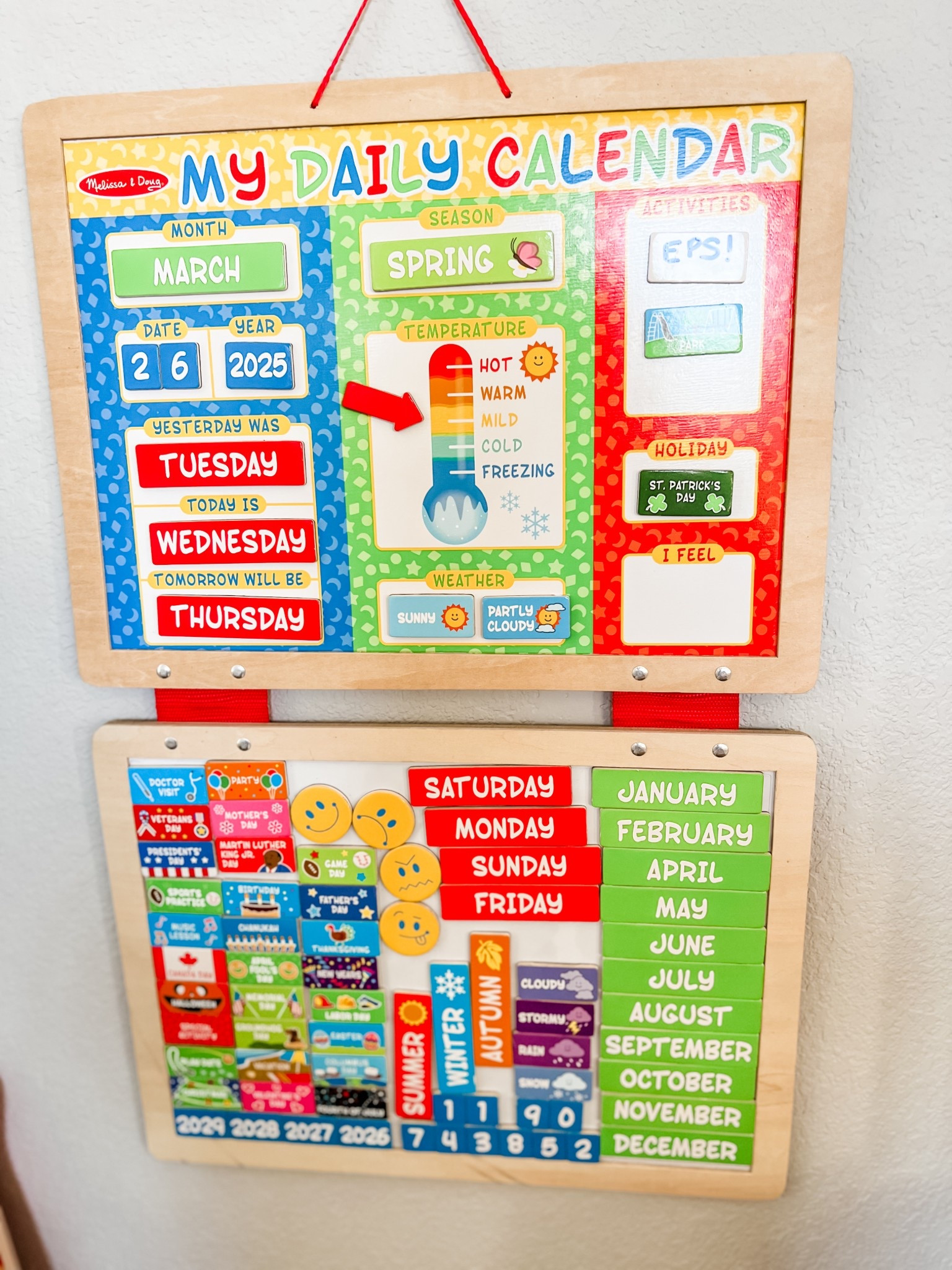 This wooden calendar is magnetic and is great to add into a toddlers daily routine! There’s months, days, days of the week, weather, holidays, and even feelings.

Toddler toy, toddlers, toddler mom, family routine, Amazon find 

#LTKKids #LTKFindsUnder50 #LTKHome