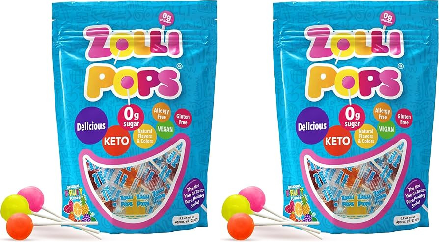 Zollipops The Clean Teeth Pops, Anti Cavity Lollipops, Delicious Assorted Flavors, 5.2 ounces, 25... | Amazon (US)