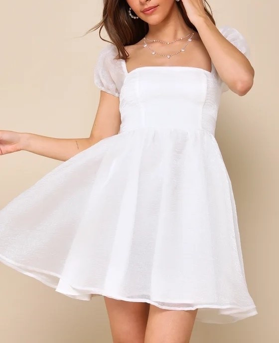 White organza puff sleeve mini dress — lightweight, feminine, and perfect for graduation, vacations, and summer events. Under $70.

Keywords:

* white mini dress
* organza dress
* puff sleeve dress
* graduation dress
* white graduation outfit
* summer mini dress
* feminine mini dress
* statement white dress
* graduation outfit
* grad photos outfit
* senior pictures outfit
* vacation outfit
* brunch outfit
* summer event outfit
* engagement outfit
* celebration dress
* soft feminine aesthetic
* clean girl aesthetic
* european summer style
* romantic style
* light and airy fashion
* minimalist chic
* timeless elegance
* effortless style

#LTKTravel #LTKWedding #LTKgrwm