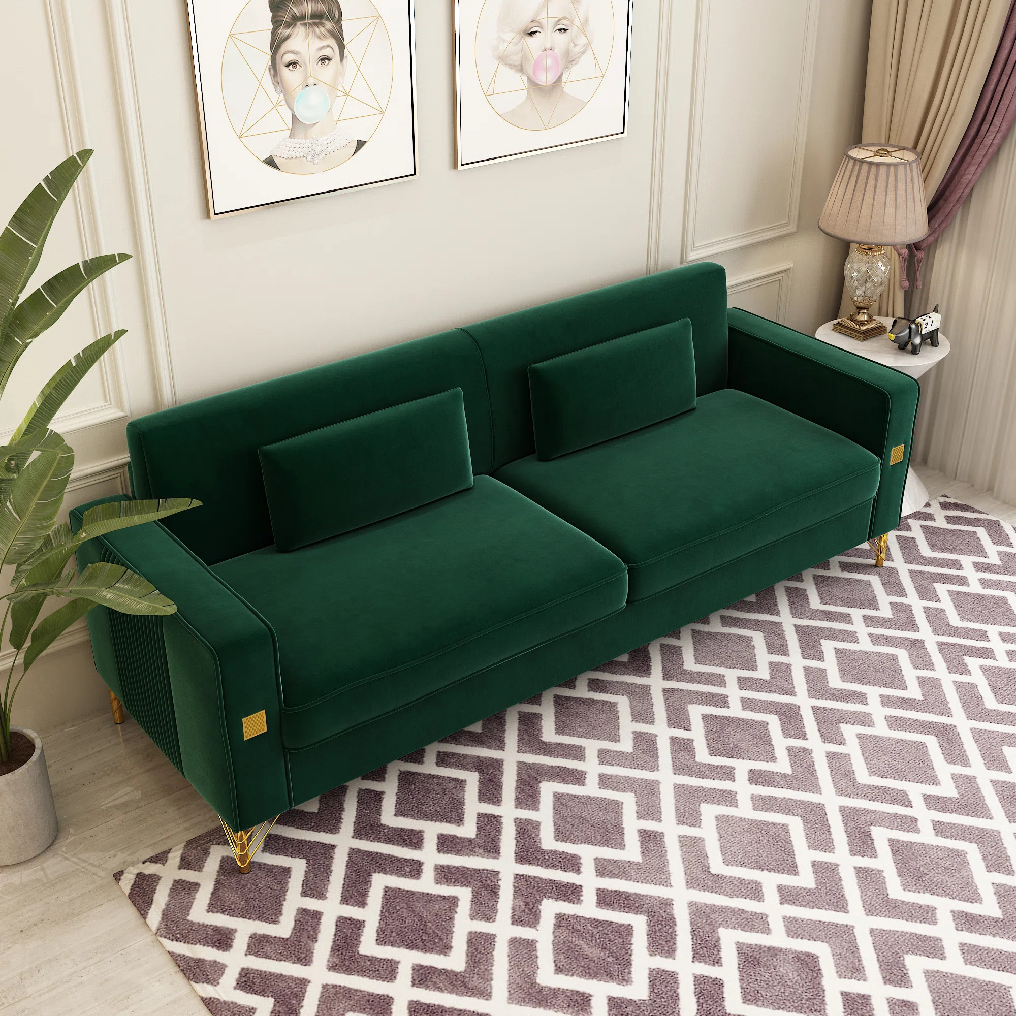 Mercer41 Deondry 85.63" Velvet Square Arm Sofa & Reviews | Wayfair | Wayfair North America