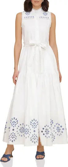 Eyelet Embroidery Sleeveless Maxi Dress | Nordstrom