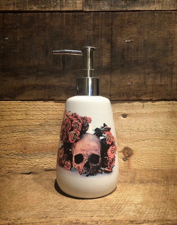 Skull roses soap dispenser | Etsy (US)