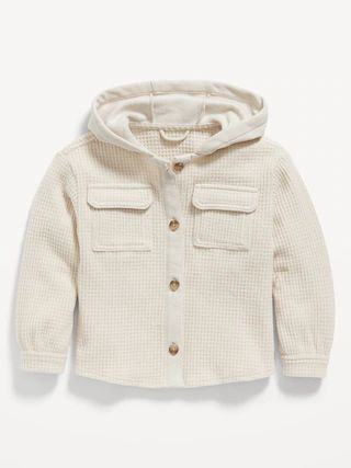 Thermal-Knit Pocket Button-Front Jacket for Toddler Girls | Old Navy (US)