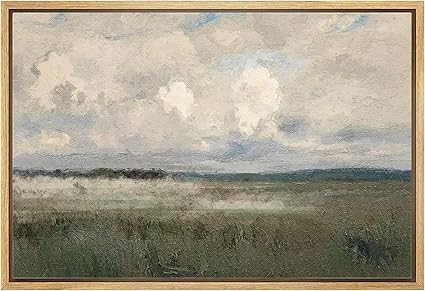 MUDECOR Framed Canvas Print Wall Art Pastel Watercolor Country Field Western Wall Art Nature Wild... | Amazon (US)