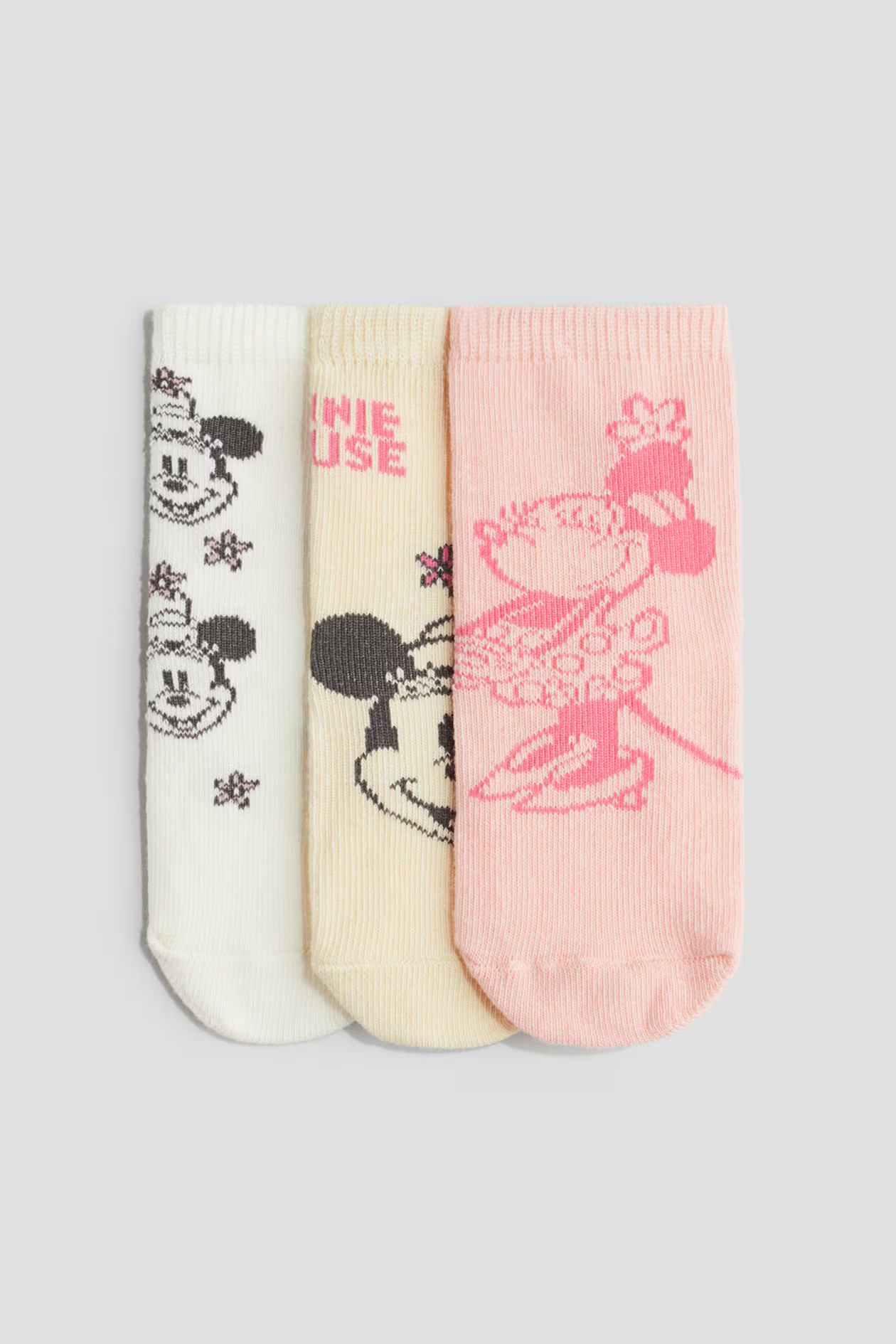 3-pack Motif-detail Socks - Light pink/Minnie Mouse - Kids | H&M US | H&M (US + CA)