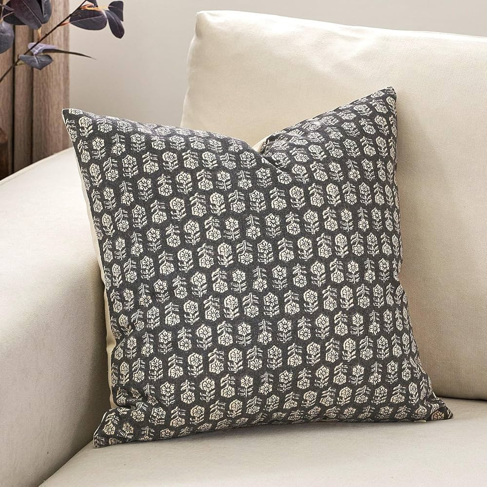 DOMVITUS Pillow Covers 20x20, Floral Pillow Covers, Couch Pillows for Living Room, Decorative Far... | Amazon (US)