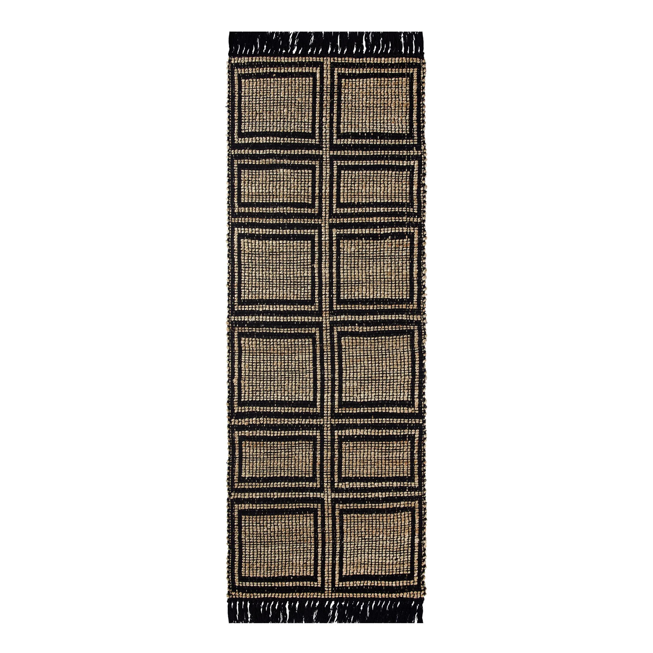 Better Homes & Gardens Black & Natural Interlocking Jute 30" x 84" Runner Rug | Walmart (US)