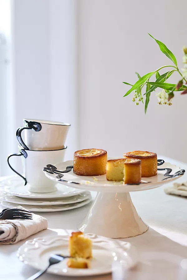 Benedita Bow Ceramic Stoneware Cake Stand | Anthropologie (US)