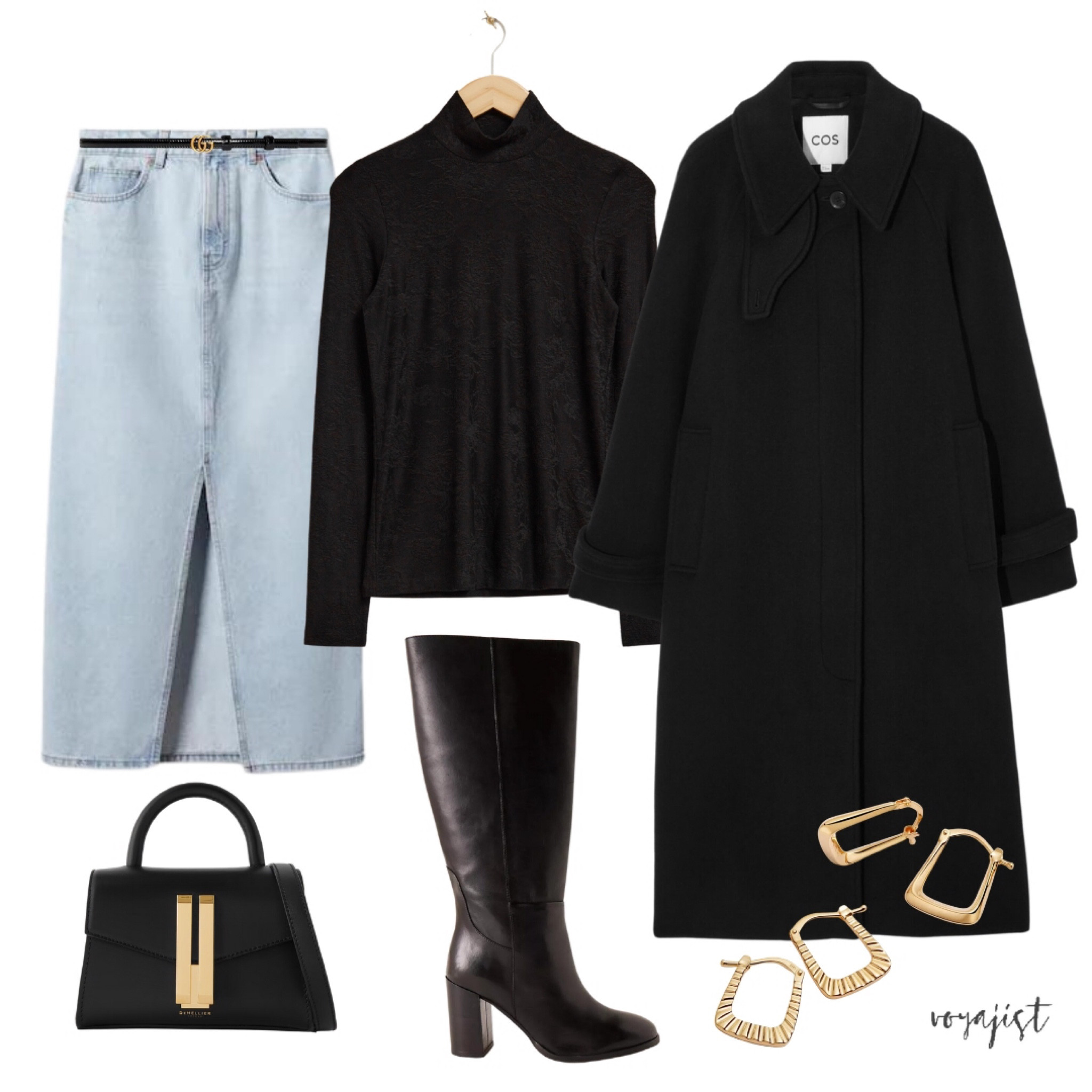 6 ways to wear a denim skirt in autumn

3) Go all black with a black mock neck top, a maxi black wool coat, a pair of knee high leather heeled boots and this gorgeous Demellier bag. Style it with these double gold earrings.

Visit next posts for other ways of styling denim skirt in Autumn 🍂 

Follow for more fall fashion inspo 💖

#autumn #cosyknit #airportoutfit #denimskirt #workwear

#LTKitbag #LTKstyletip #LTKworkwear