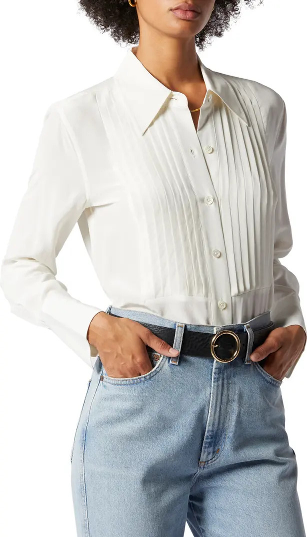 Equipment Aubray Pleated Silk Shirt | Nordstrom | Nordstrom