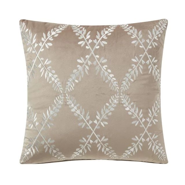 My Texas House Kylie 20" x 20" White Pepper Embroidered Decorative Pillow Cover | Walmart (US)