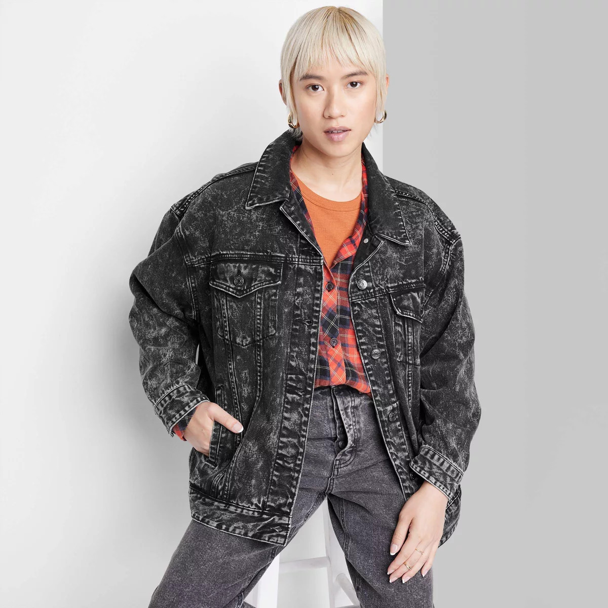 Women's Oversized Denim Trucker Jacket - Wild Fable™ | Target