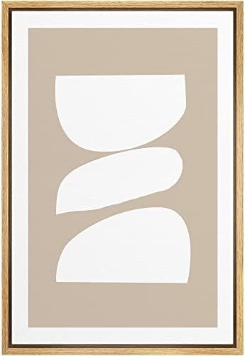 SIGNWIN Framed Canvas Print Wall Art Geometric Mid-Century White Blocks Abstract Shapes Illustrat... | Amazon (US)