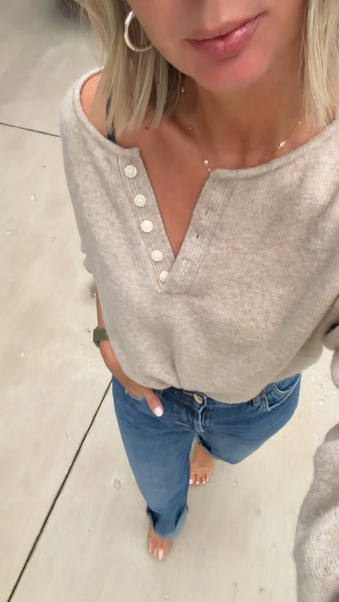 just saw this sweater in this color, and size RESTOCKED! wearing the small in the light brown heather. jeans, i sized down to the 27. 

@abercrombie

#LTKgrwm #LTKootd #LTKOver40