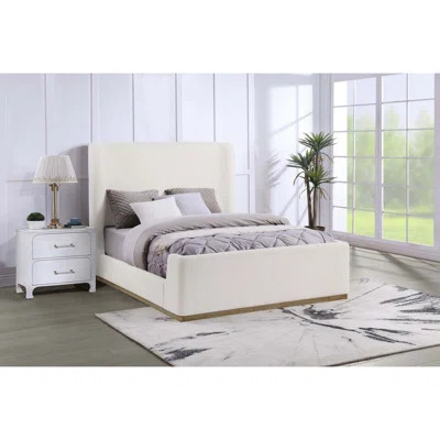 Vindra Cream Queen Sleigh Bed | Wayfair North America