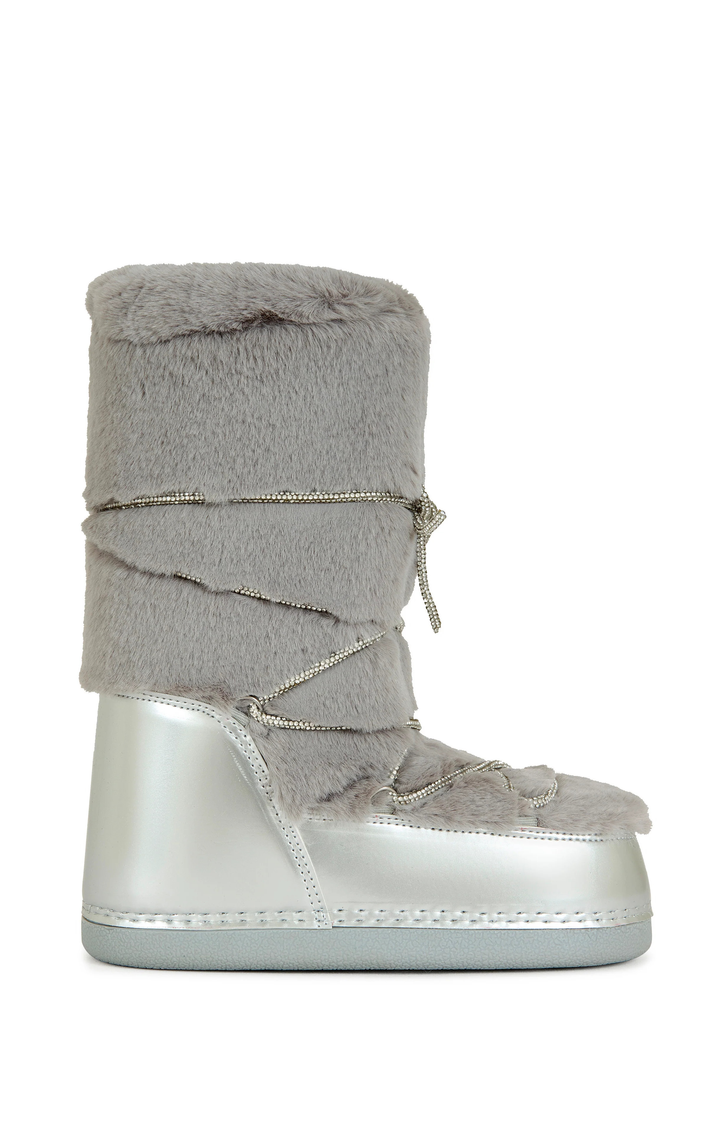 KARMELA-SILVER FLATFORM SNOW BOOTIE | Azalea Wang