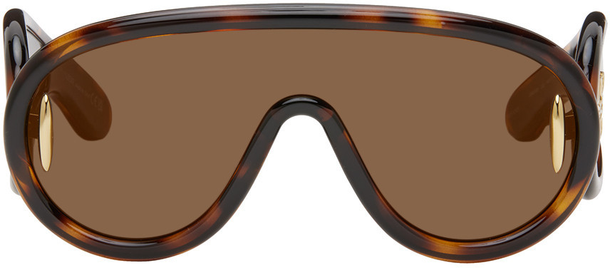 LOEWE Brown Wave Mask Sunglasses | SSENSE