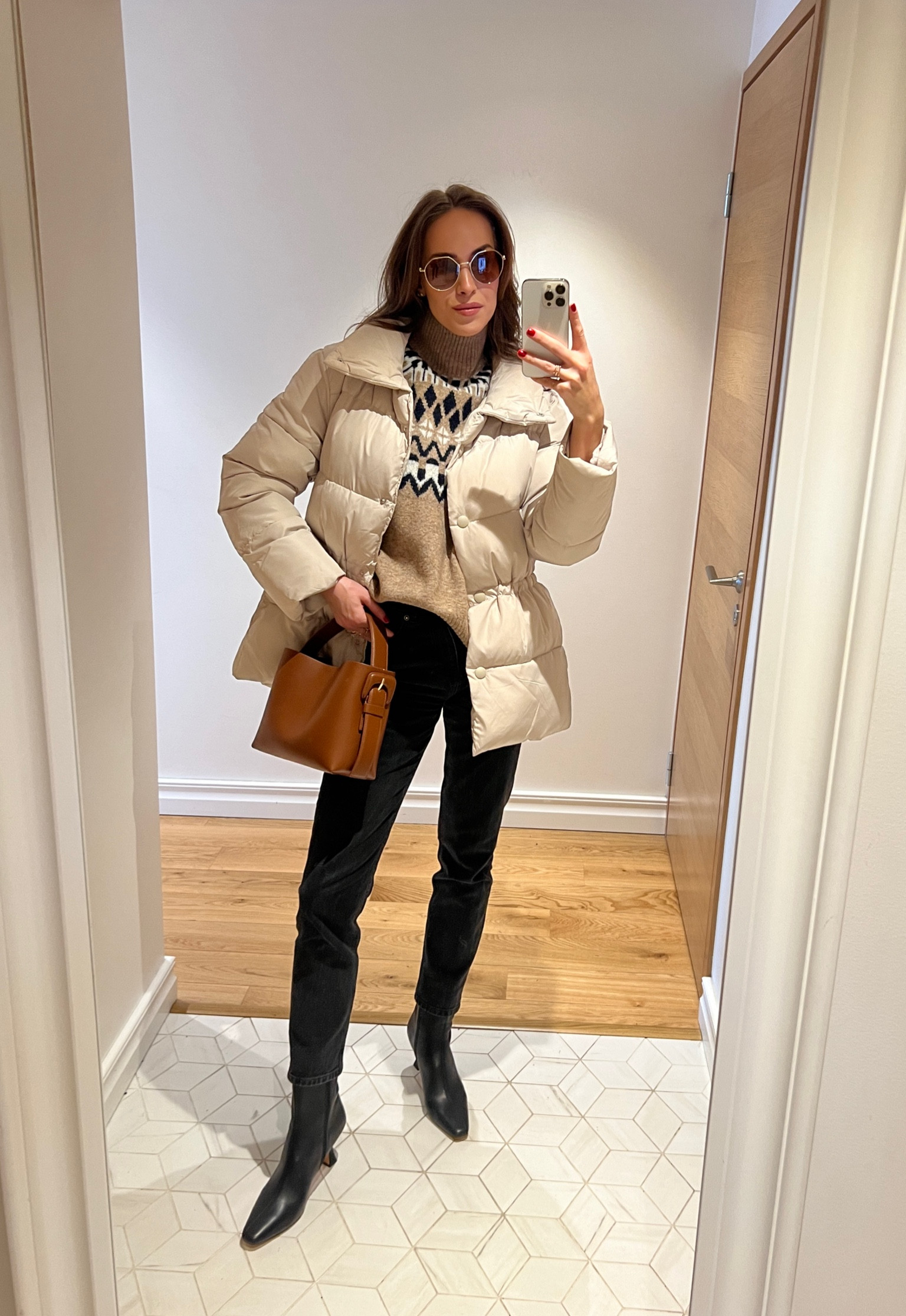 Casual winter work look, kitten heel ankle boots, white puffer jacket

#LTKeurope #LTKstyletip #LTKSeasonal