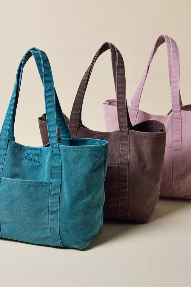 BDG Carrie Canvas Tote Bag in Washed Pink, Women's at Urban Outfitters | Urban Outfitters (US and RoW)